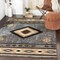 Tiwari Home 2' x 3' Frost Gray and Black Geometric Rectangular Area Throw Rug